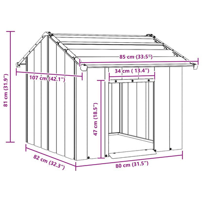 vidaXL Niche pour chien avec toit noir 85x107x81 cm acier galvanisé