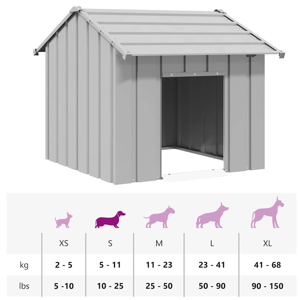 vidaXL Niche pour chien avec toit noir 85x107x81 cm acier galvanisé