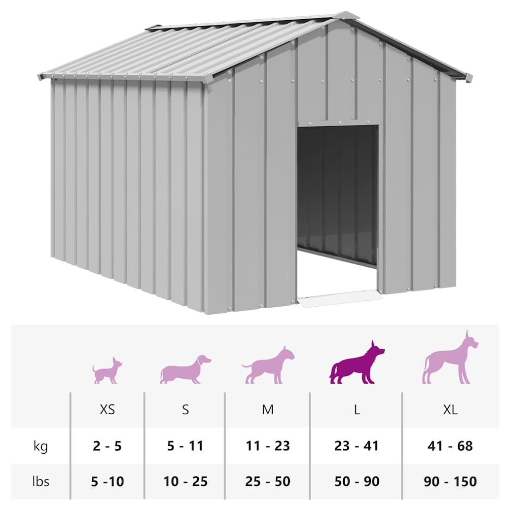 vidaXL Niche pour chien avec toit noir 113x153x101 cm acier galvanisé