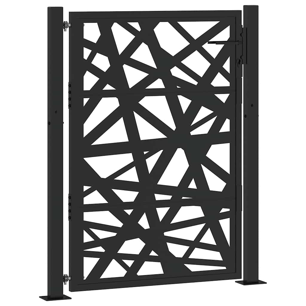 vidaXL Portail de jardin noir 105x130 cm acier conception de lumière