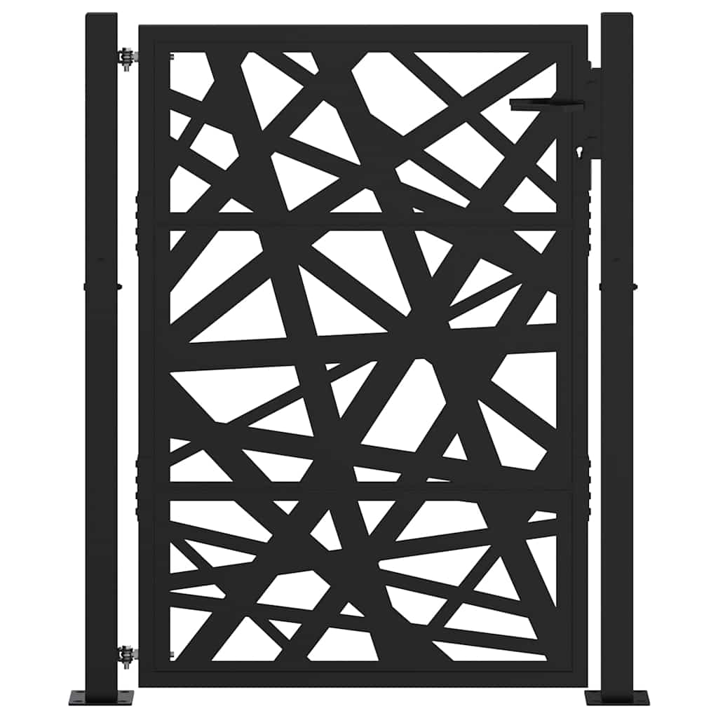vidaXL Portail de jardin noir 105x130 cm acier conception de lumière