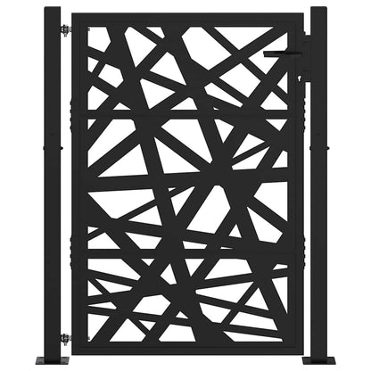 vidaXL Portail de jardin noir 105x130 cm acier conception de lumière
