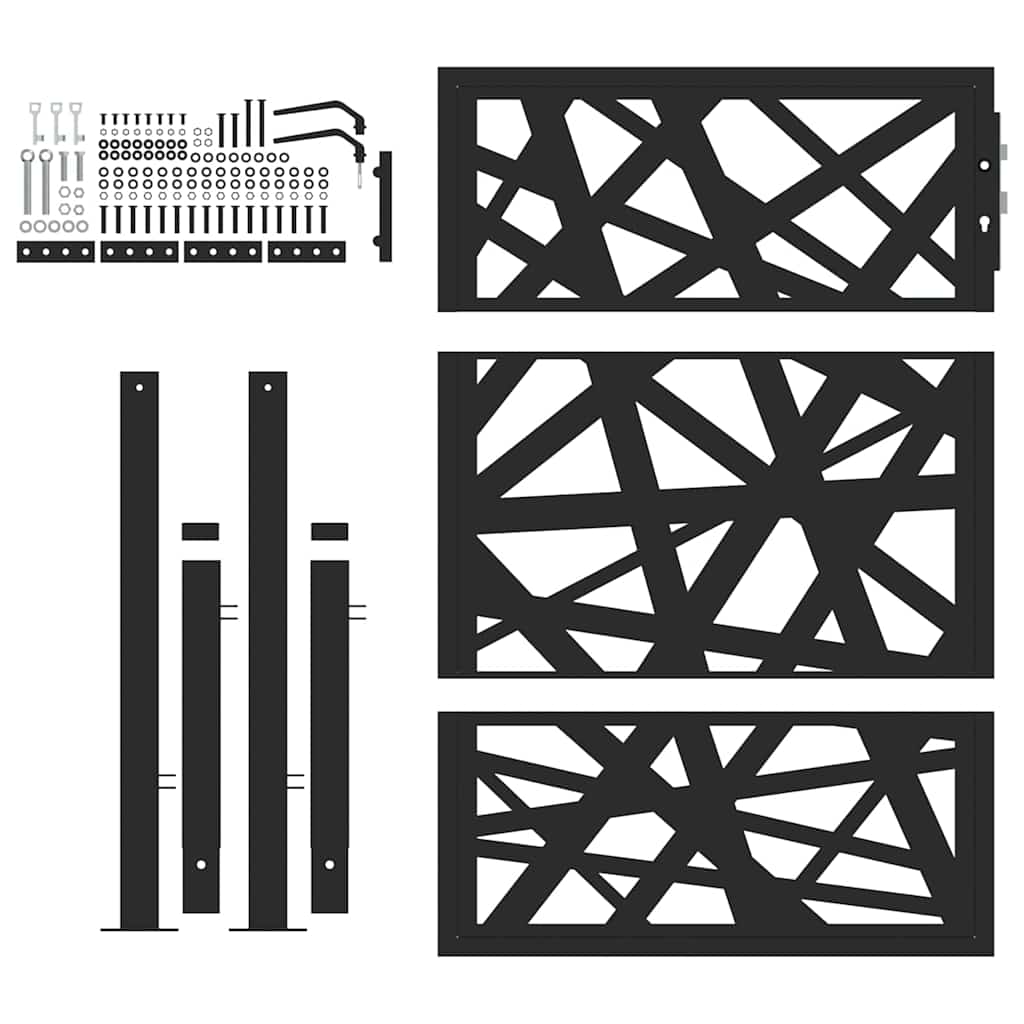 vidaXL Portail de jardin noir 105x130 cm acier conception de lumière