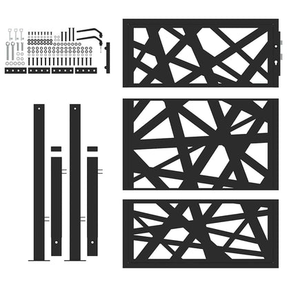 vidaXL Portail de jardin noir 105x130 cm acier conception de lumière