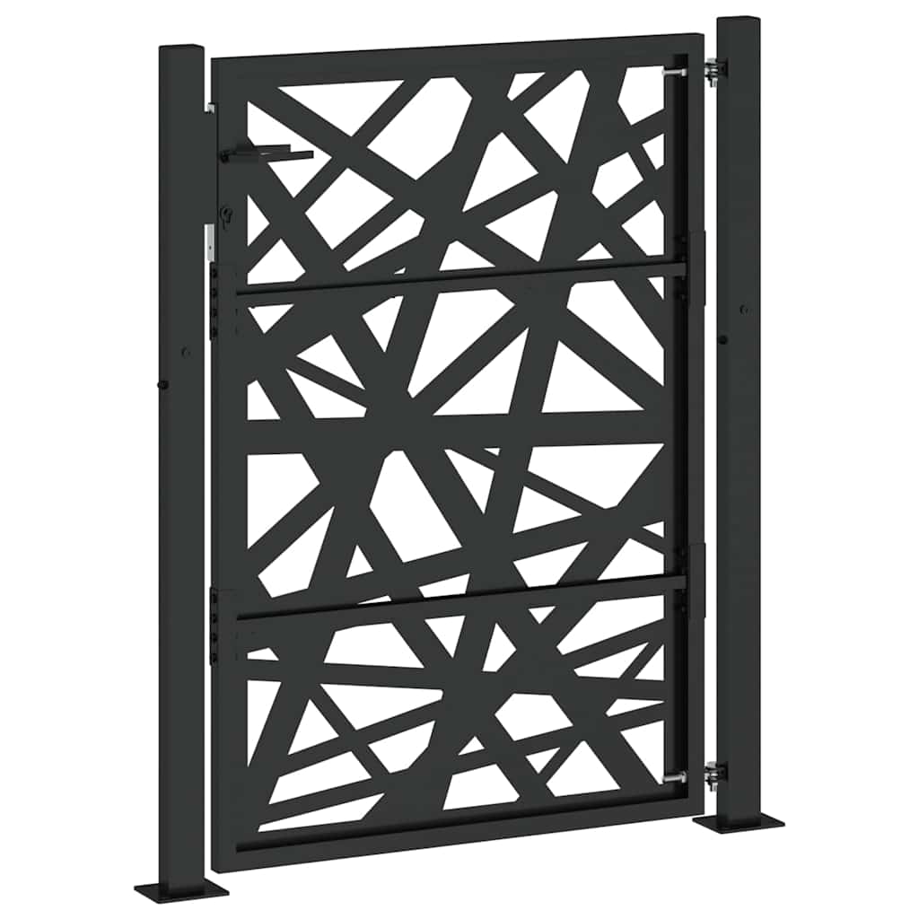 vidaXL Portail de jardin noir 105x130 cm acier conception de lumière