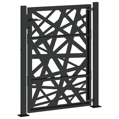 vidaXL Portail de jardin noir 105x130 cm acier conception de lumière