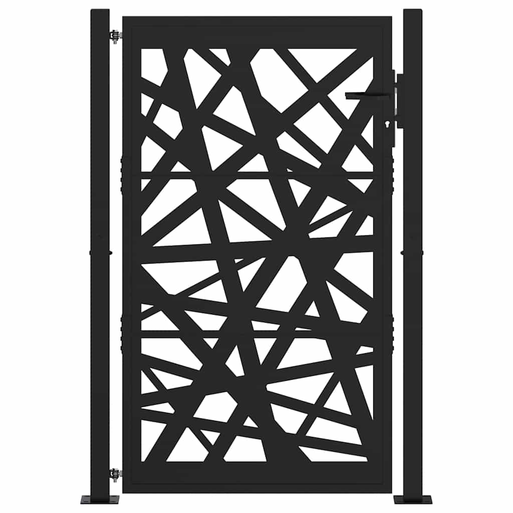 vidaXL Portail de jardin noir 105x155 cm acier conception de lumière
