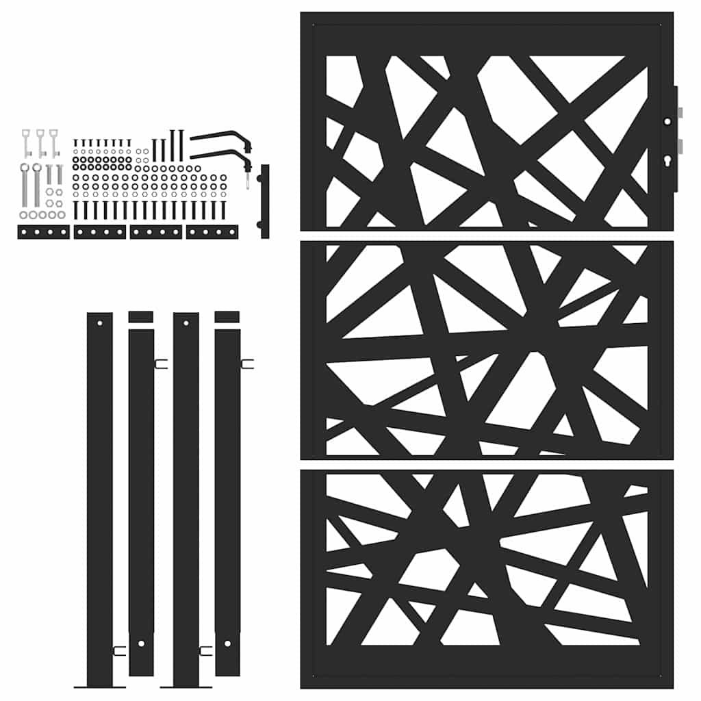 vidaXL Portail de jardin noir 105x155 cm acier conception de lumière