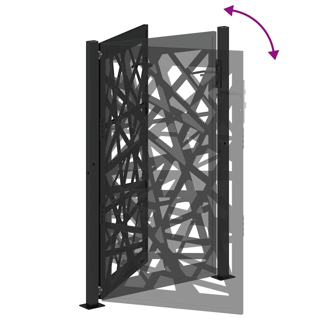 vidaXL Portail de jardin noir 105x155 cm acier conception de lumière