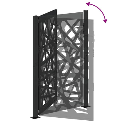 vidaXL Portail de jardin noir 105x155 cm acier conception de lumière