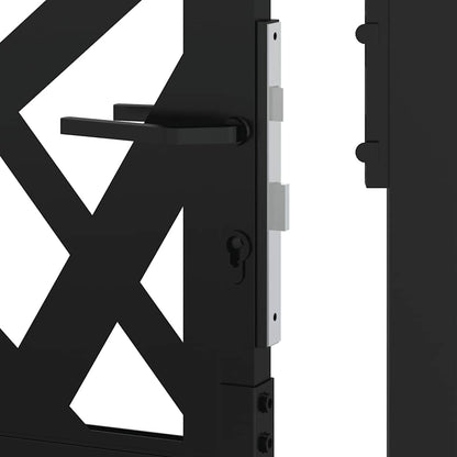vidaXL Portail de jardin noir 105x155 cm acier conception de lumière