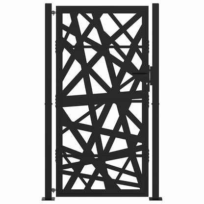 vidaXL Portail de jardin noir 105x180 cm acier conception de lumière
