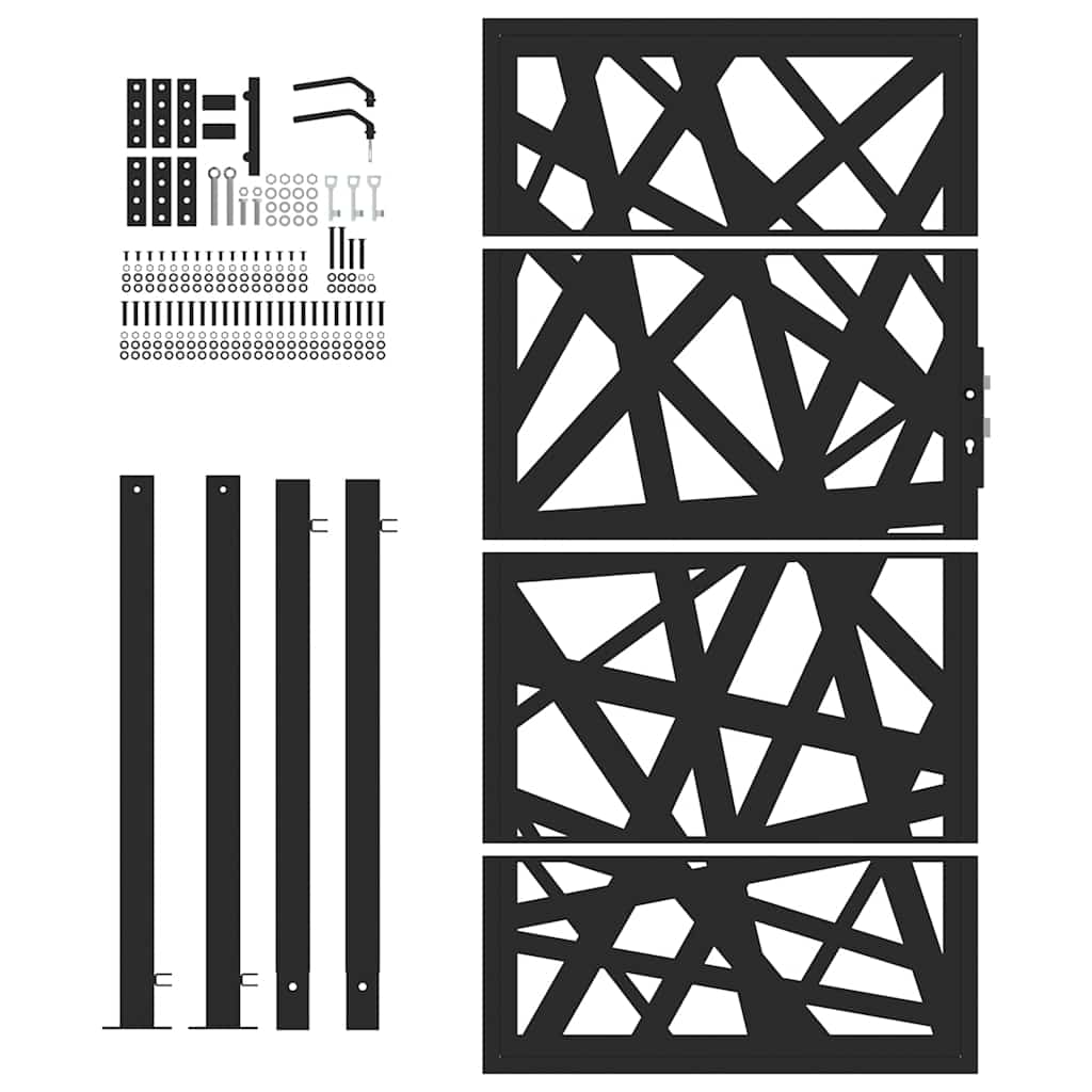 vidaXL Portail de jardin noir 105x180 cm acier conception de lumière