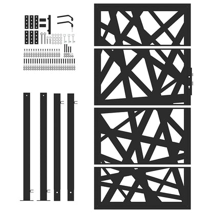 vidaXL Portail de jardin noir 105x180 cm acier conception de lumière