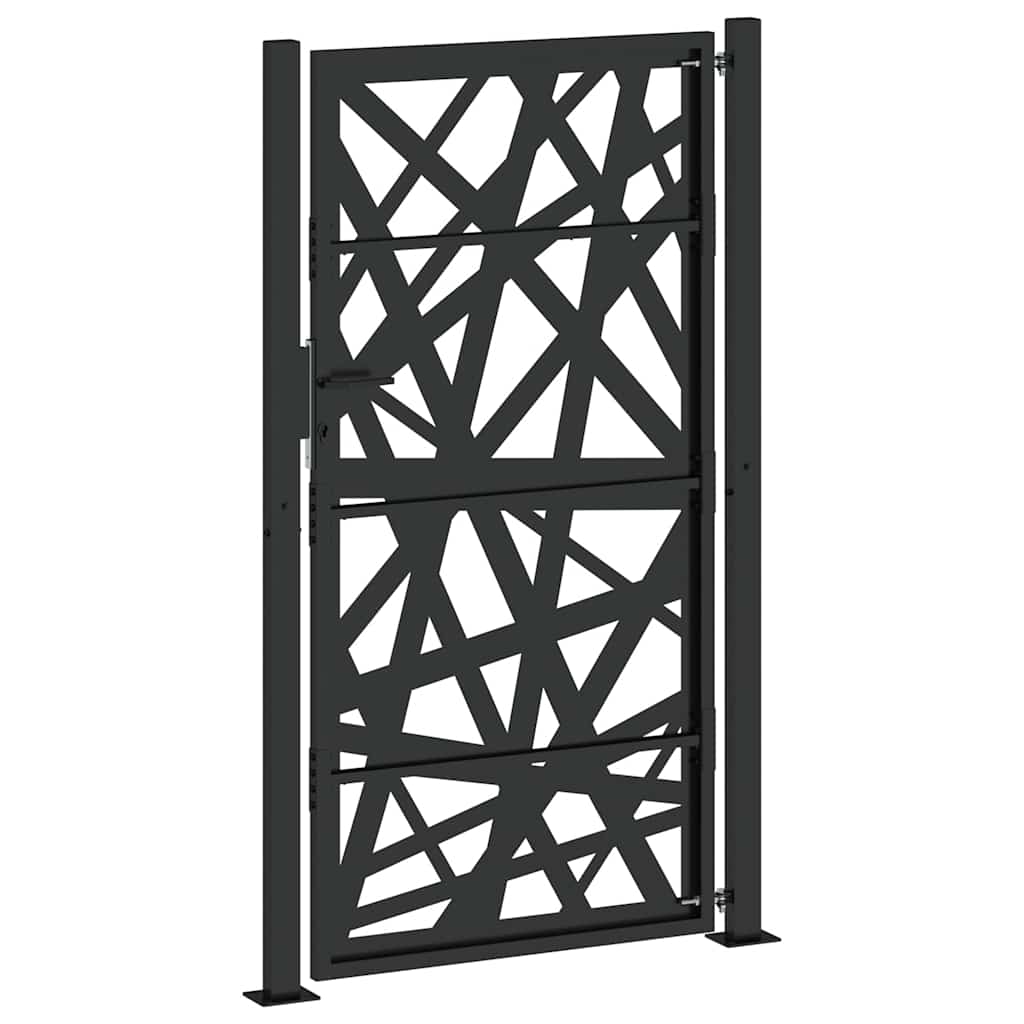 vidaXL Portail de jardin noir 105x180 cm acier conception de lumière