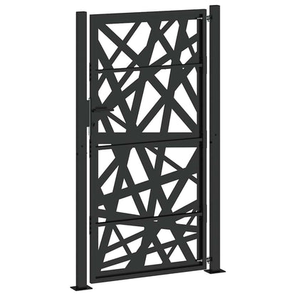 vidaXL Portail de jardin noir 105x180 cm acier conception de lumière