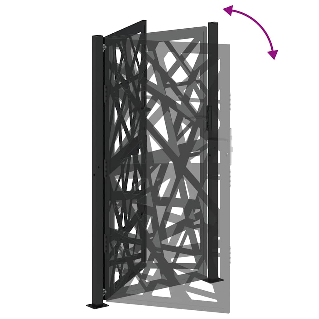 vidaXL Portail de jardin noir 105x180 cm acier conception de lumière