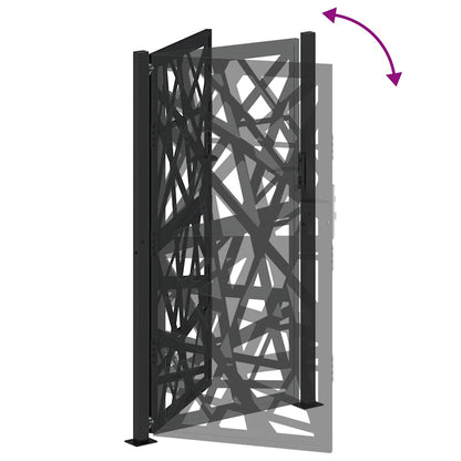 vidaXL Portail de jardin noir 105x180 cm acier conception de lumière