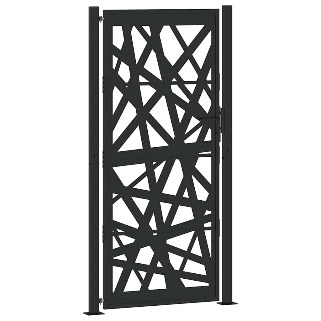 vidaXL Portail de jardin noir 105x205 cm acier conception de lumière