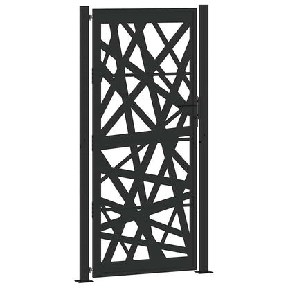 vidaXL Portail de jardin noir 105x205 cm acier conception de lumière