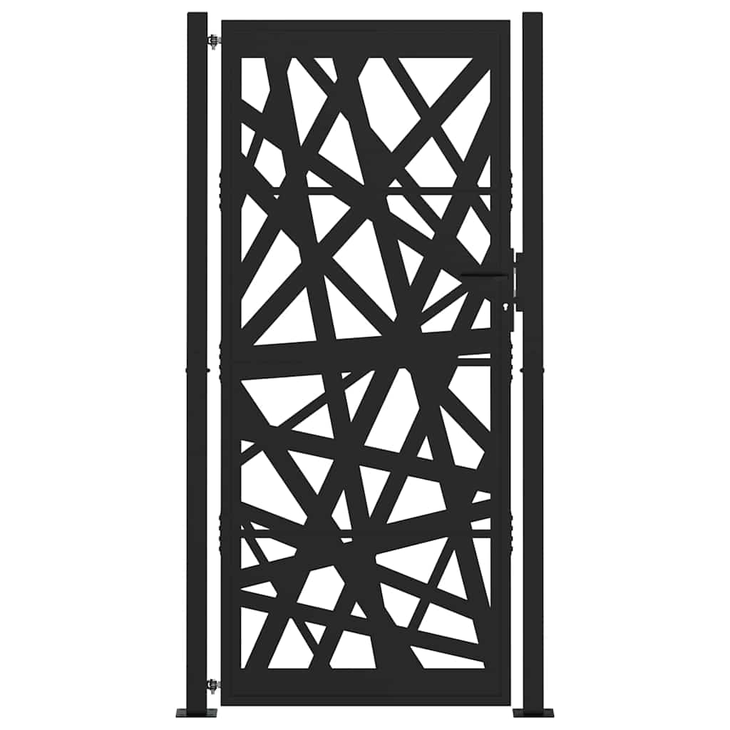 vidaXL Portail de jardin noir 105x205 cm acier conception de lumière