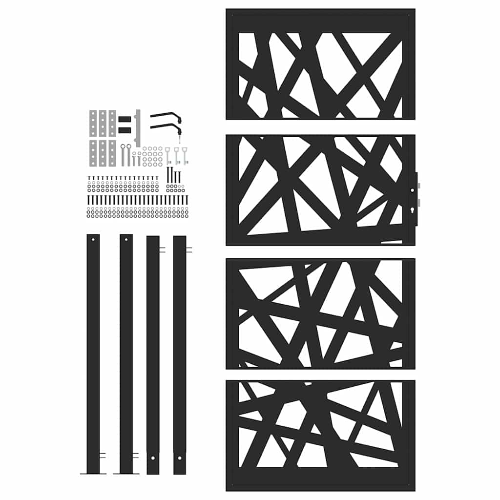 vidaXL Portail de jardin noir 105x205 cm acier conception de lumière