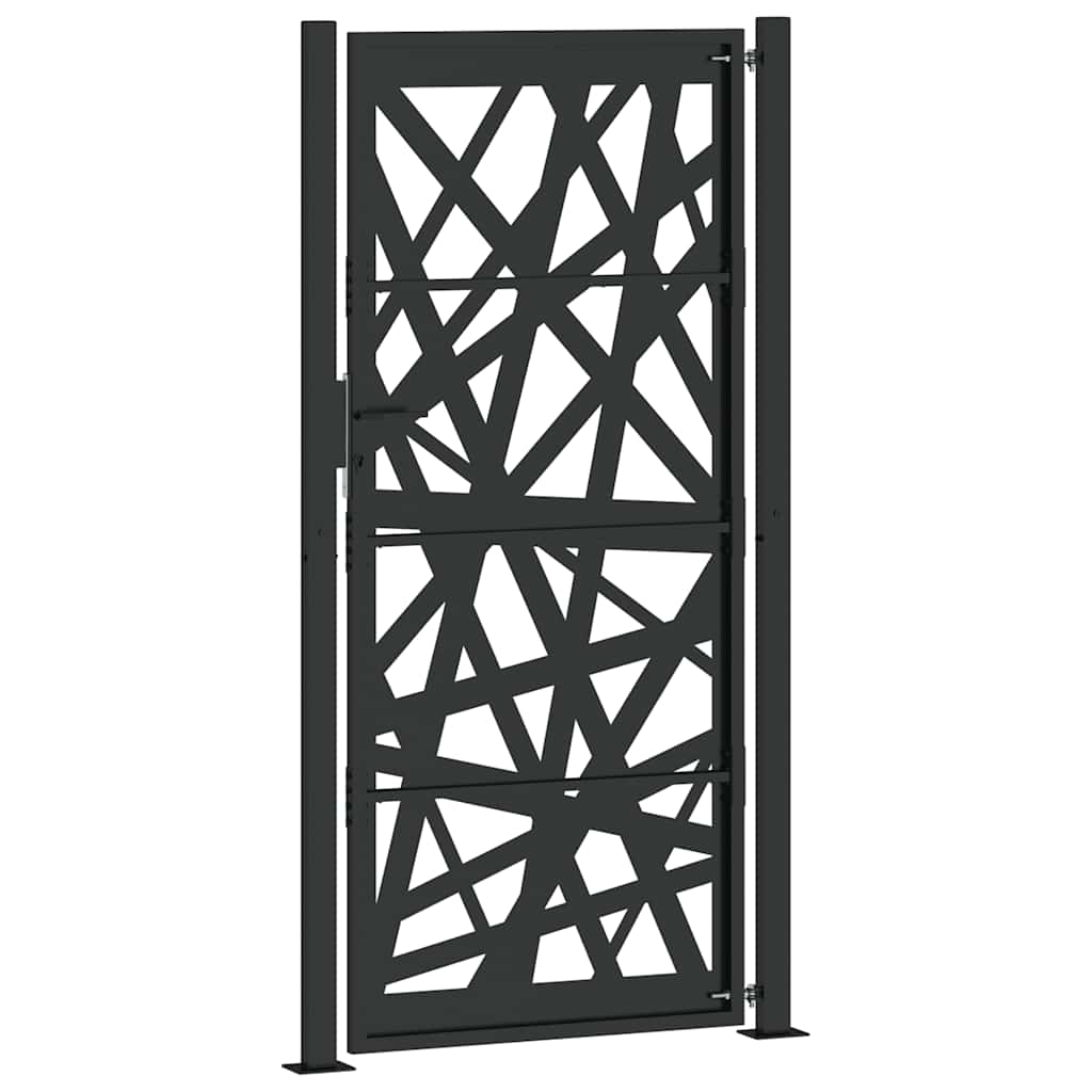 vidaXL Portail de jardin noir 105x205 cm acier conception de lumière