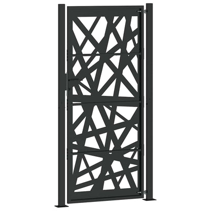 vidaXL Portail de jardin noir 105x205 cm acier conception de lumière