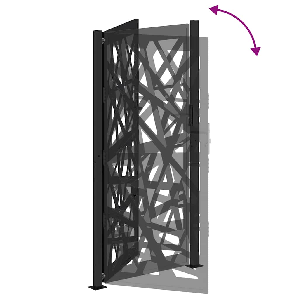 vidaXL Portail de jardin noir 105x205 cm acier conception de lumière