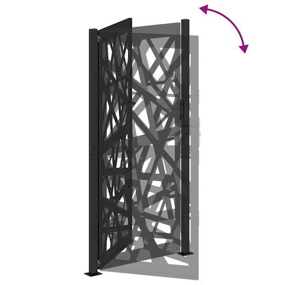 vidaXL Portail de jardin noir 105x205 cm acier conception de lumière