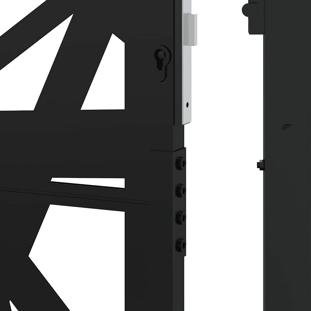 vidaXL Portail de jardin noir 105x205 cm acier conception de lumière