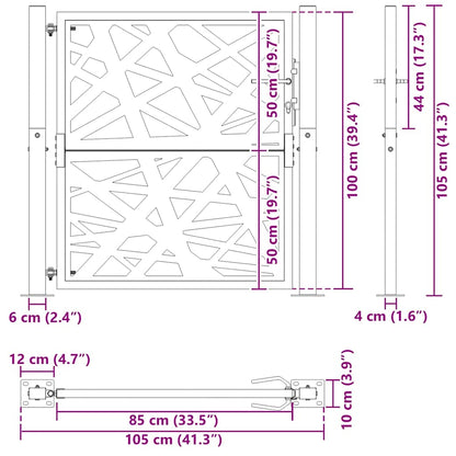 vidaXL Porte de jardin acier résistant aux intempéries design lumière