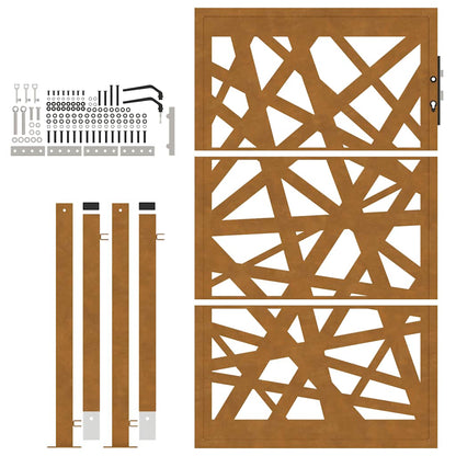 vidaXL Porte de jardin acier résistant aux intempéries design lumière