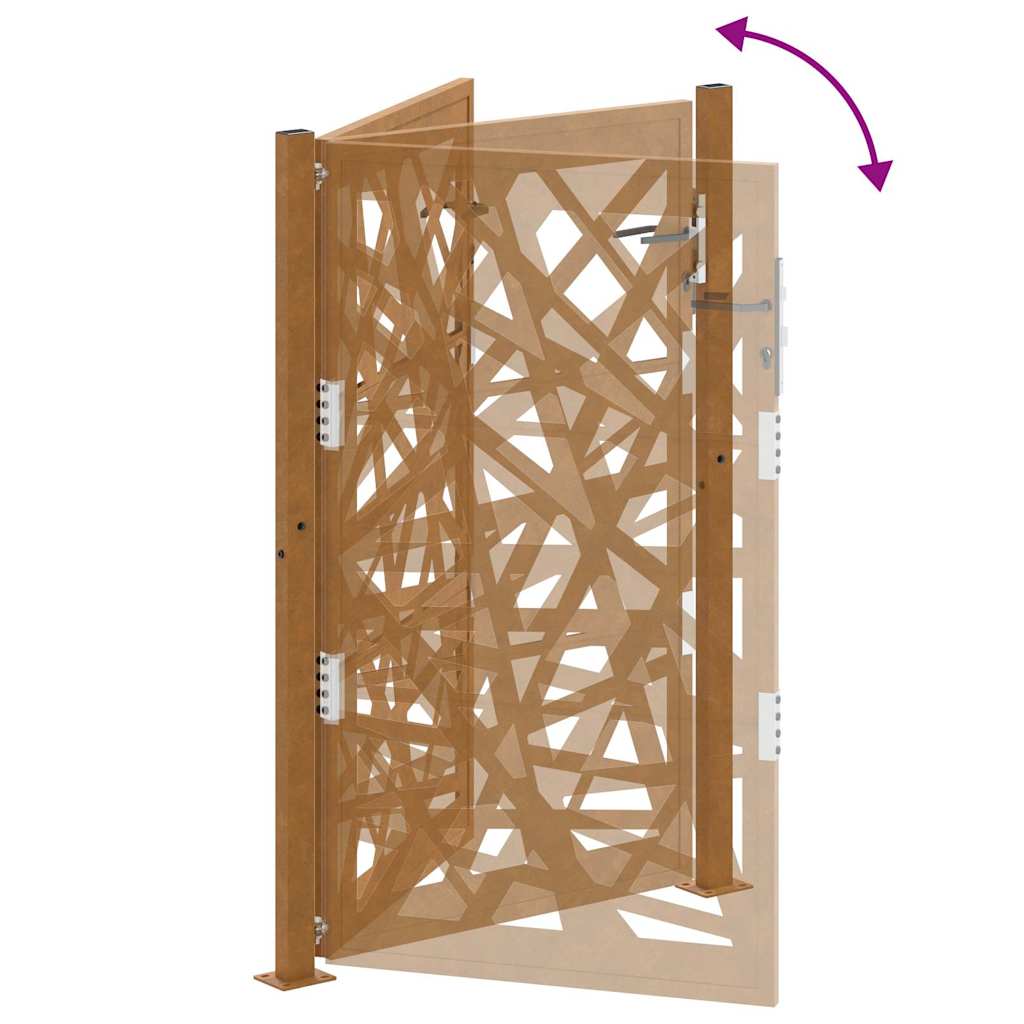 vidaXL Porte de jardin acier résistant aux intempéries design lumière