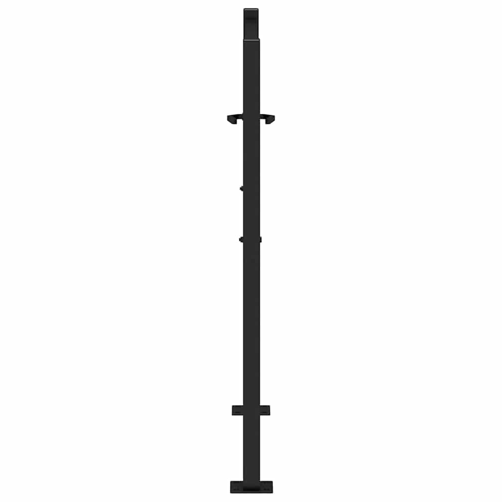 vidaXL Portail de jardin noir 105x105 cm acier conception de feuilles