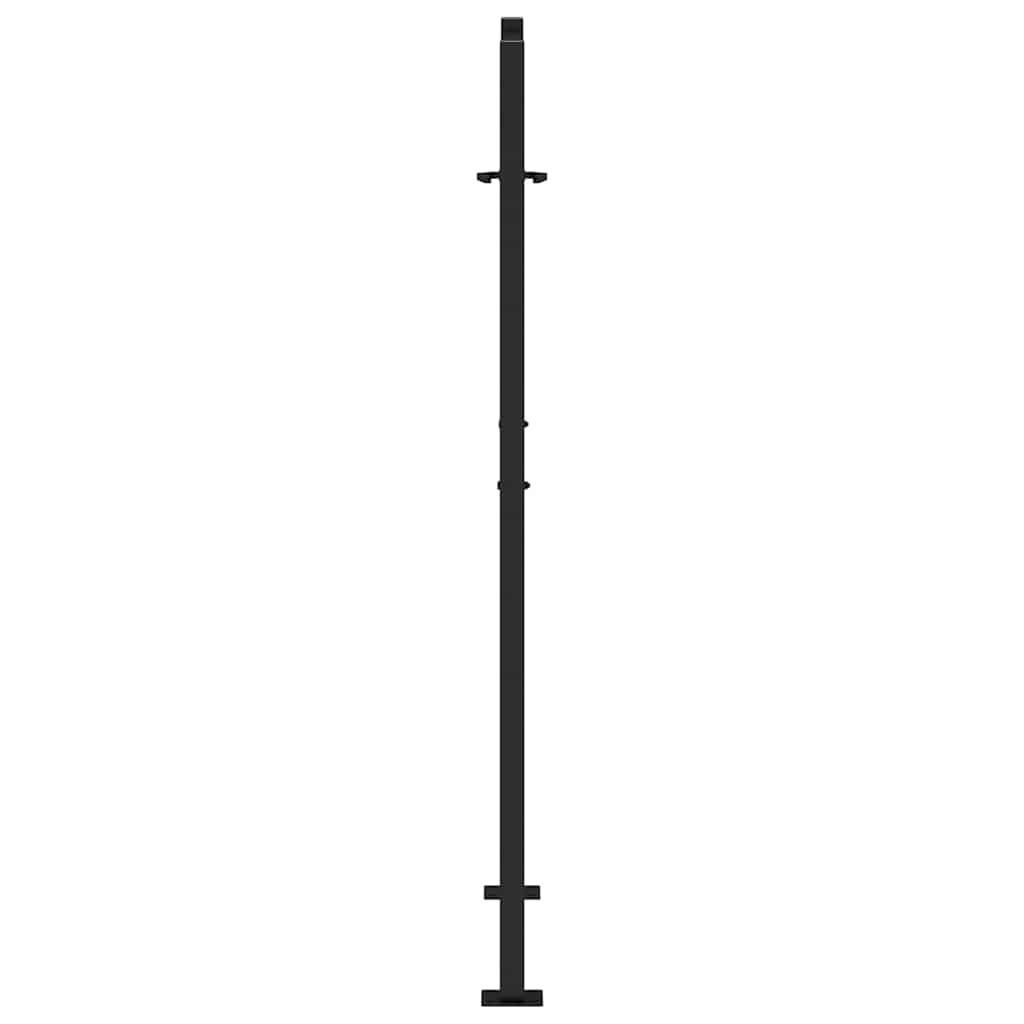 vidaXL Portail de jardin noir 105x155 cm acier conception de feuilles