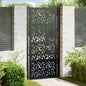 vidaXL Portail de jardin noir 105x205 cm acier conception de feuilles