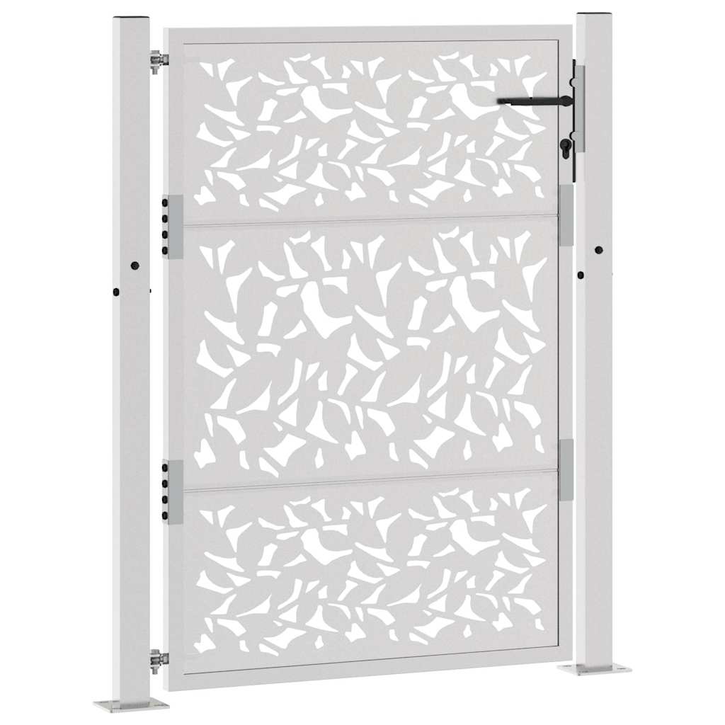 vidaXL Porte de jardin acier résistant aux intempéries design feuilles