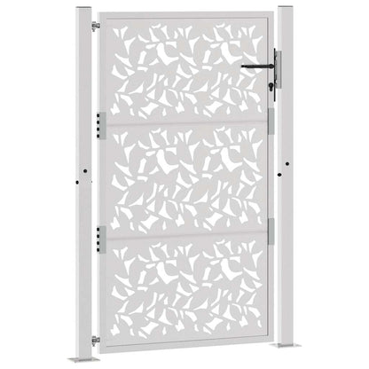 vidaXL Porte de jardin acier résistant aux intempéries design feuilles