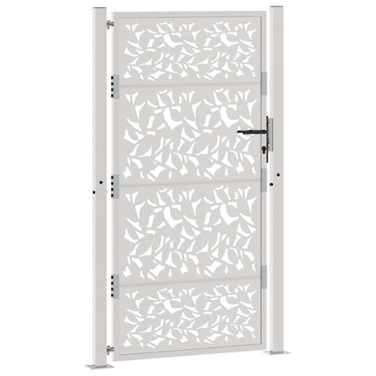 vidaXL Porte de jardin acier résistant aux intempéries design feuilles