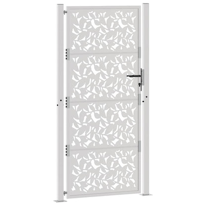 vidaXL Porte de jardin acier résistant aux intempéries design feuilles