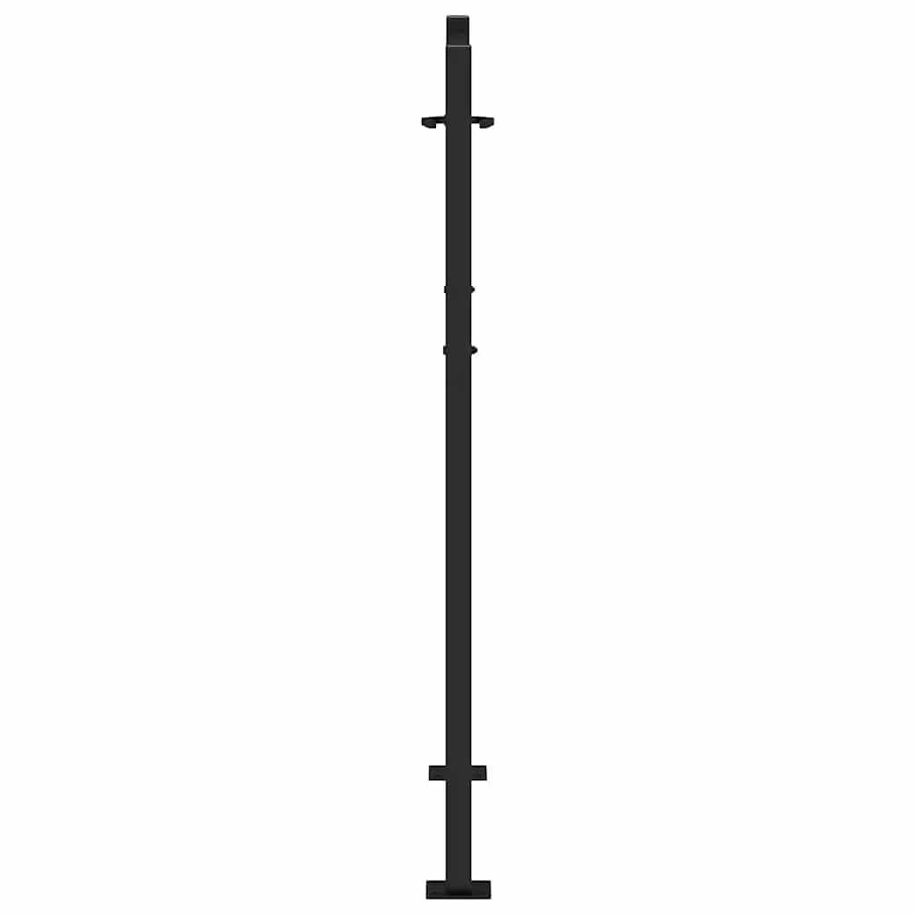 vidaXL Portail de jardin noir 105x130 cm acier conception de vagues