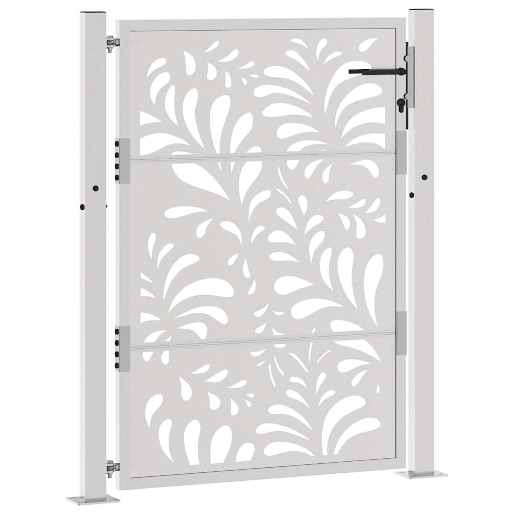 vidaXL Porte de jardin acier résistant aux intempéries design vagues