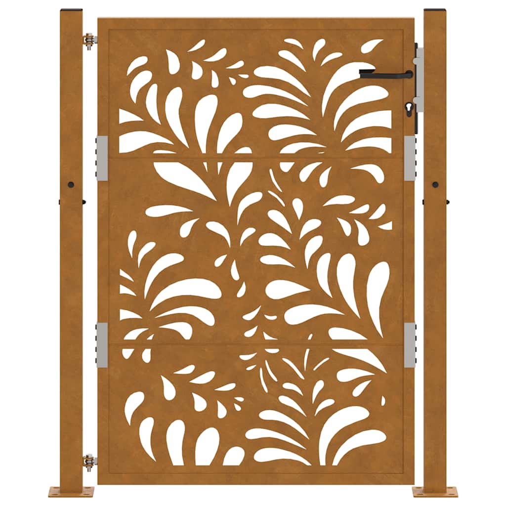 vidaXL Porte de jardin acier résistant aux intempéries design vagues