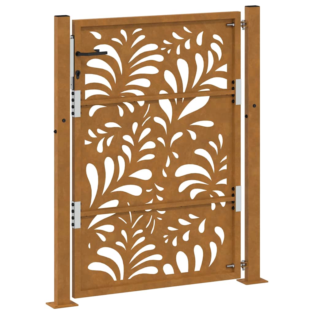 vidaXL Porte de jardin acier résistant aux intempéries design vagues