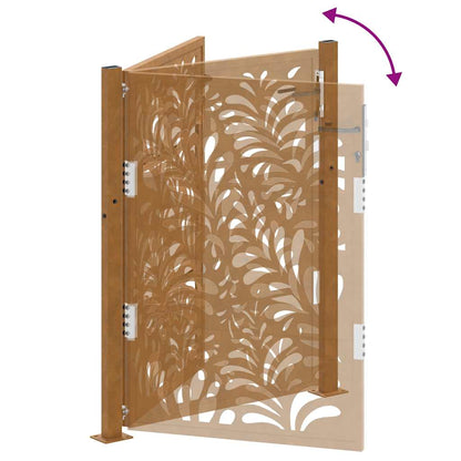vidaXL Porte de jardin acier résistant aux intempéries design vagues