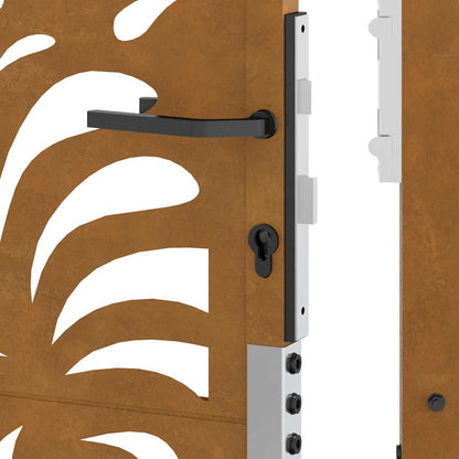 vidaXL Porte de jardin acier résistant aux intempéries design vagues