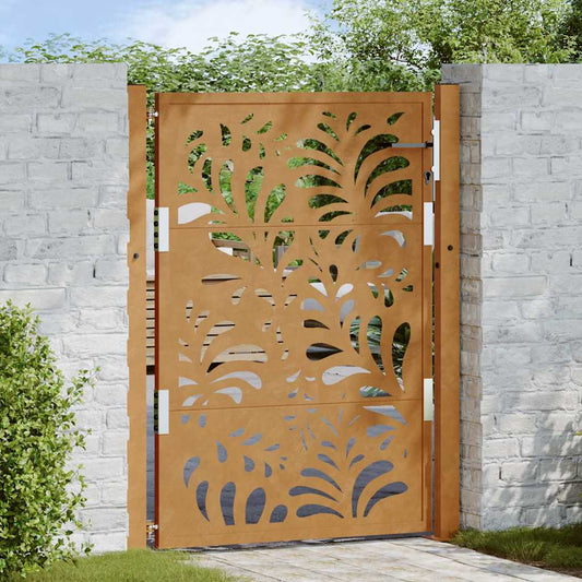vidaXL Porte de jardin acier résistant aux intempéries design vagues