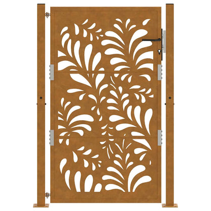 vidaXL Porte de jardin acier résistant aux intempéries design vagues