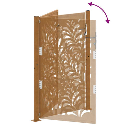 vidaXL Porte de jardin acier résistant aux intempéries design vagues